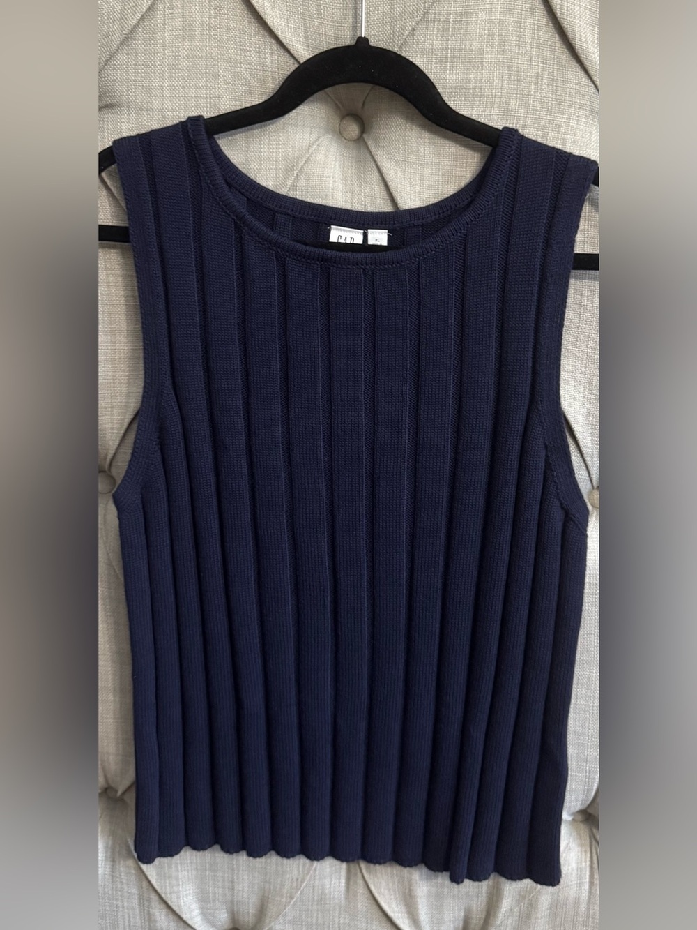 GAP Navy Ribbed Sleeveless Crewneck Tank